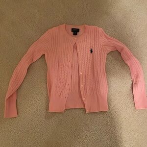 Girls pink Ralph Lauren Polo Ribbed sweater